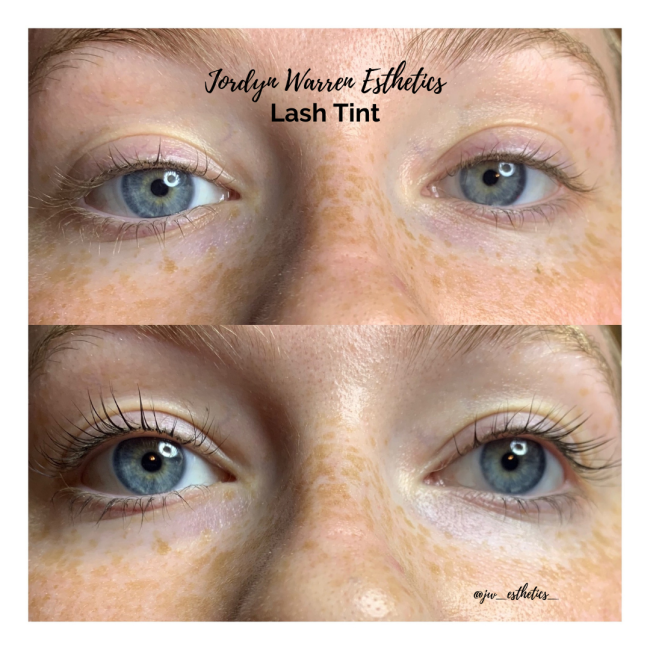 Before and After Lash Tint